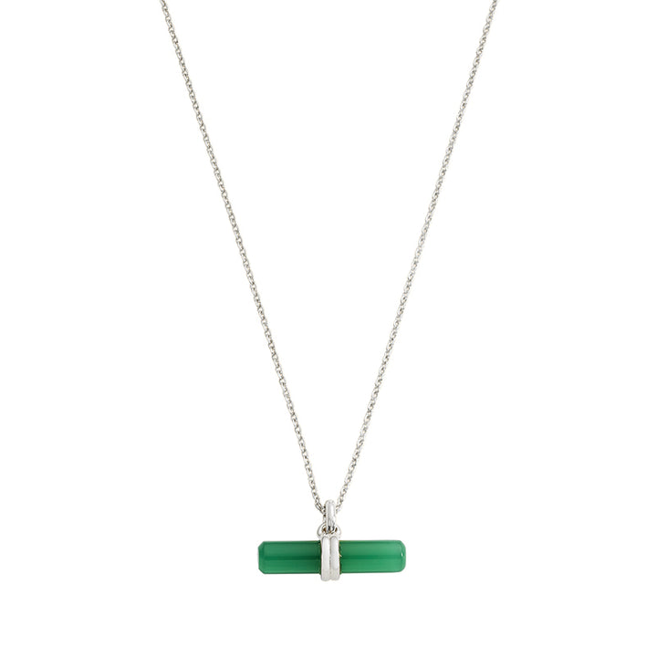 GREEN ONYX T-BAR NECKLACE