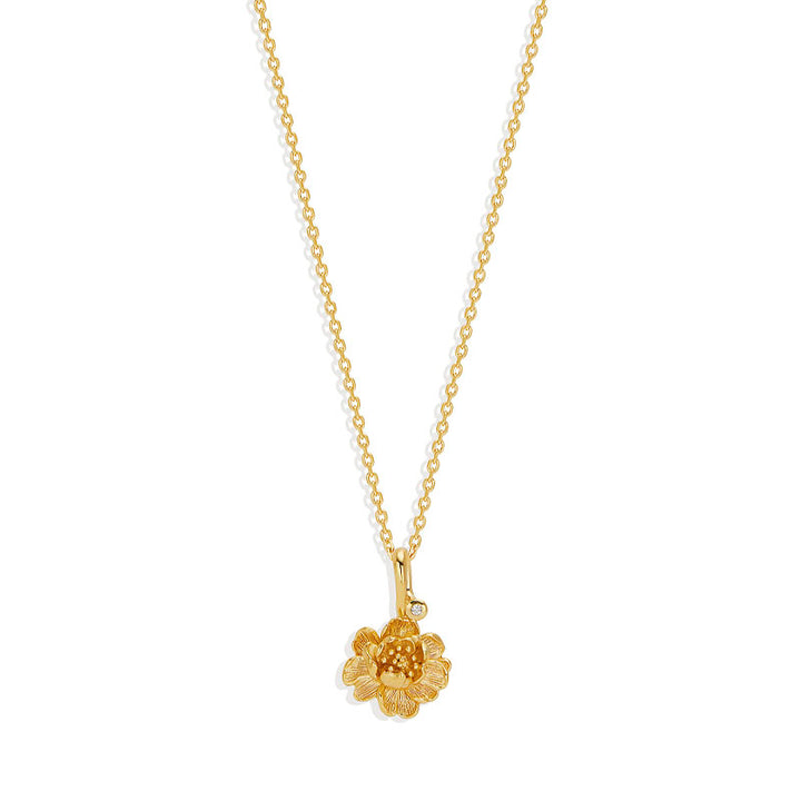 PEONY NOVEMBER BIRTH FLOWER NECKLACE