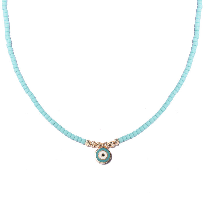 BEADED EVIL EYE NECKLACE