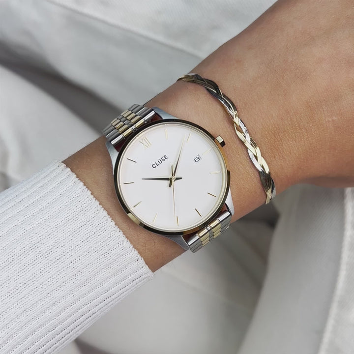 MINUIT DATE TWO-TONE WATCH