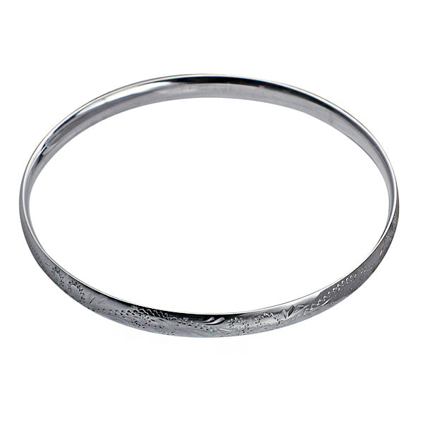 ENGRAVED COMFORT FIT BANGLE 7MM