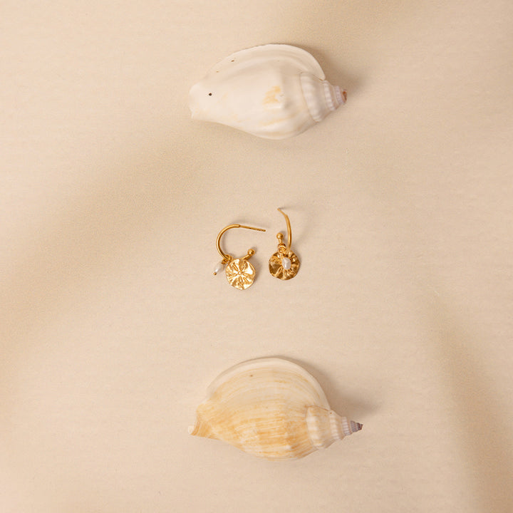 SAND DOLLAR HOOP EARRINGS