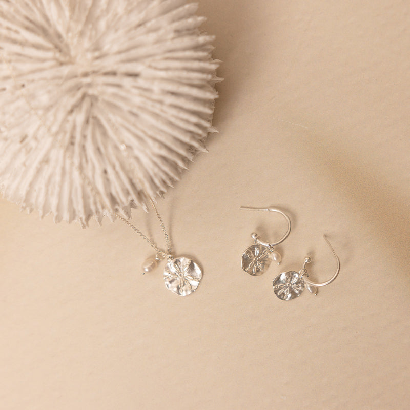 SAND DOLLAR HOOP EARRINGS