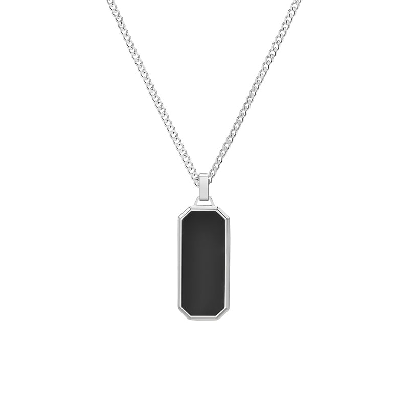 BLACK ONYX TAG NECKLACE