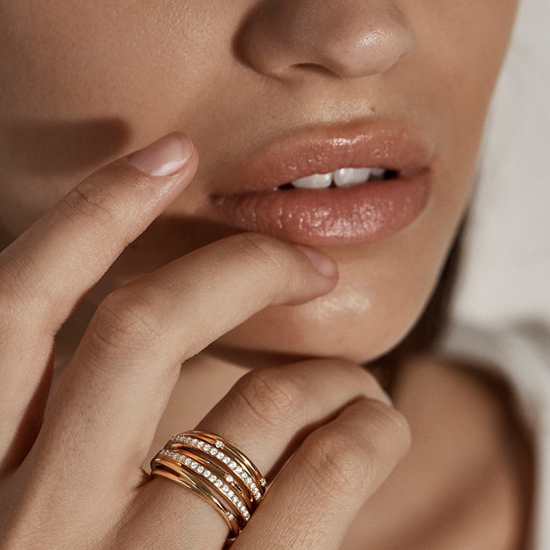 Crystal Intertwined Ring