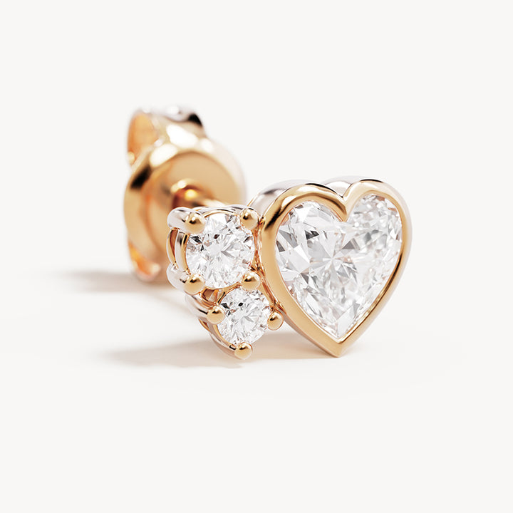 DREAM LOVER HEART STUD EARRINGS
