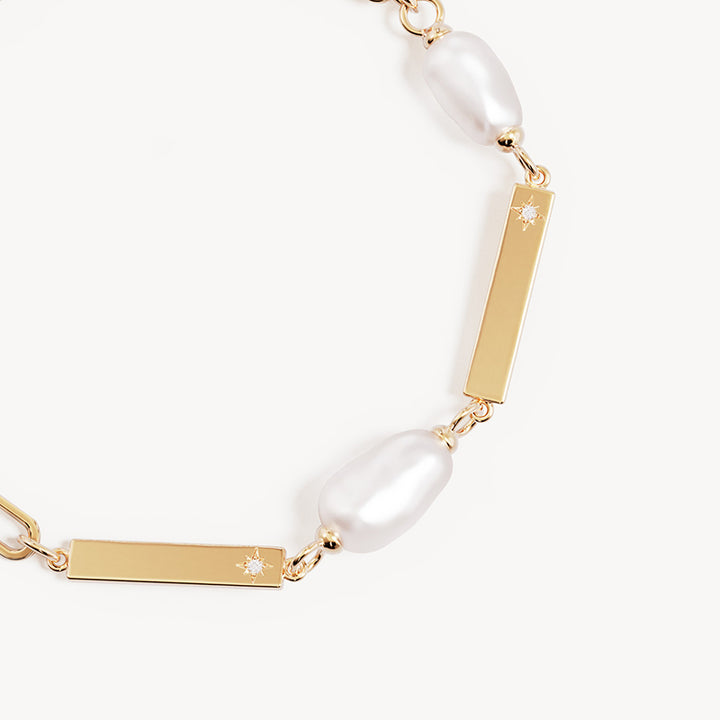 CONNECTED BY LOVE ENGRAVABLE PEARL BRACELET