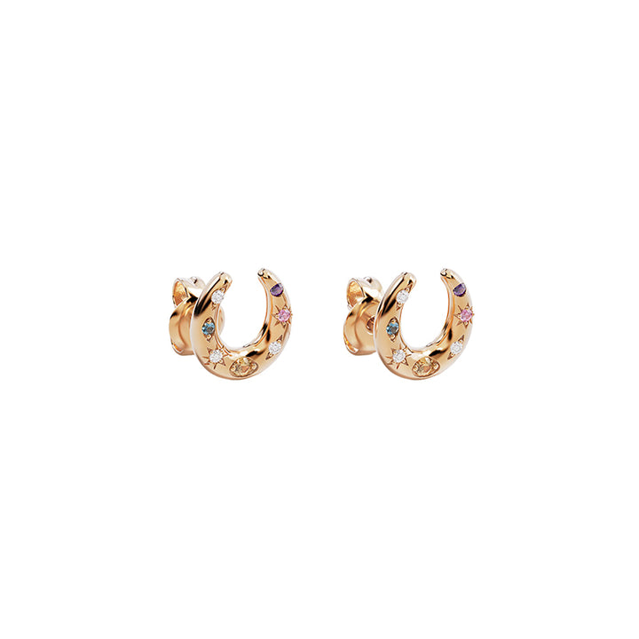 LUCKY HORSESHOE STUD EARRINGS