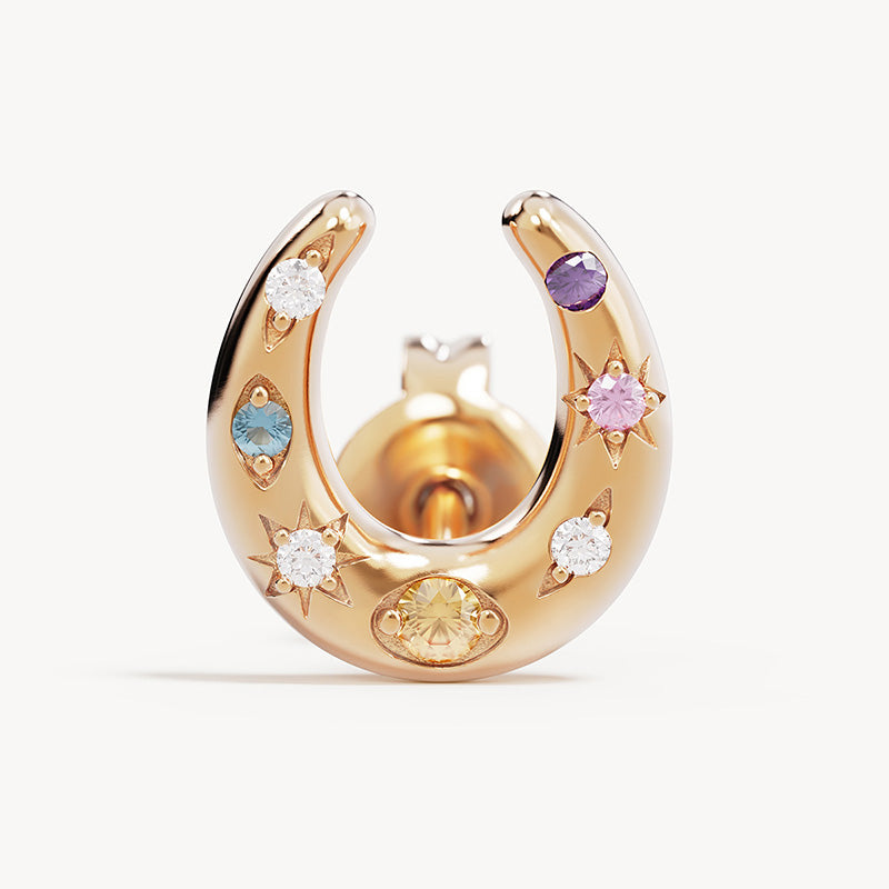 LUCKY HORSESHOE STUD EARRINGS