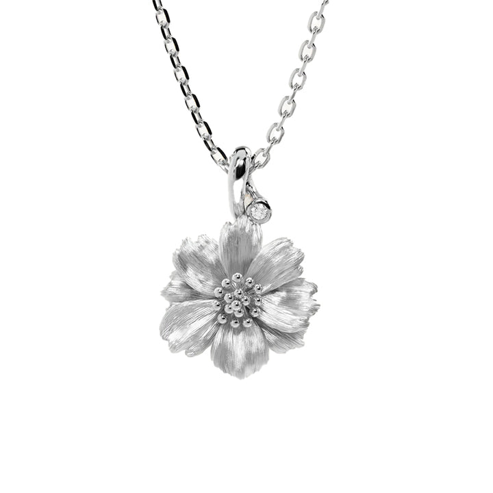 COSMOS OCTOBER BIRTH FLOWER NECKLACE