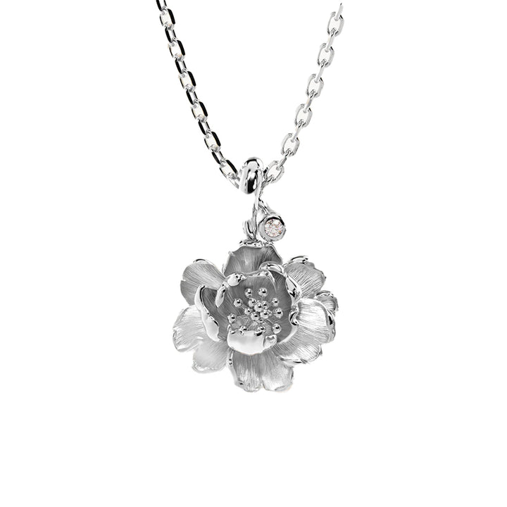PEONY NOVEMBER BIRTH FLOWER NECKLACE