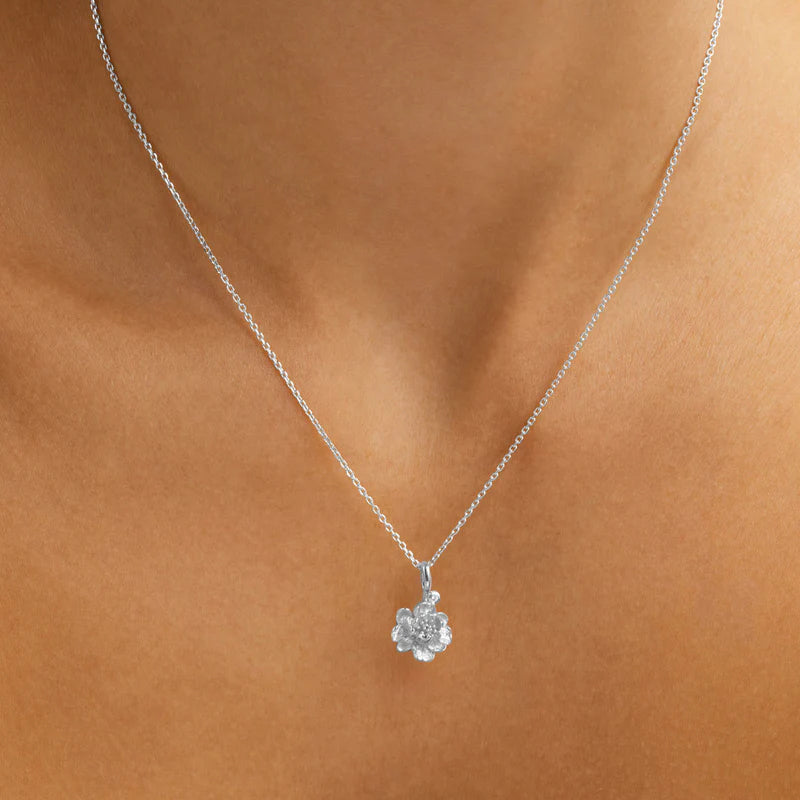 PEONY NOVEMBER BIRTH FLOWER NECKLACE