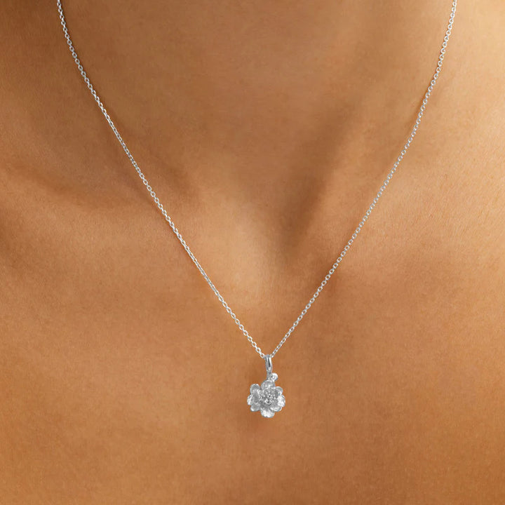 PEONY NOVEMBER BIRTH FLOWER NECKLACE