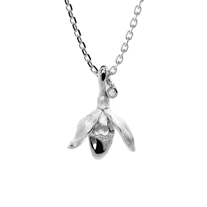 SNOWDROP JANUARY BIRTH FLOWER NECKLACE