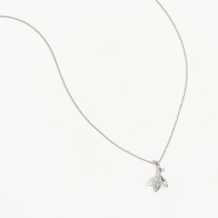 SNOWDROP JANUARY BIRTH FLOWER NECKLACE