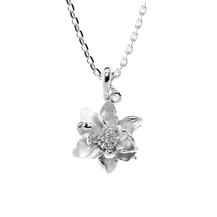 WATER LILY JULY BIRTH FLOWER NECKLACE