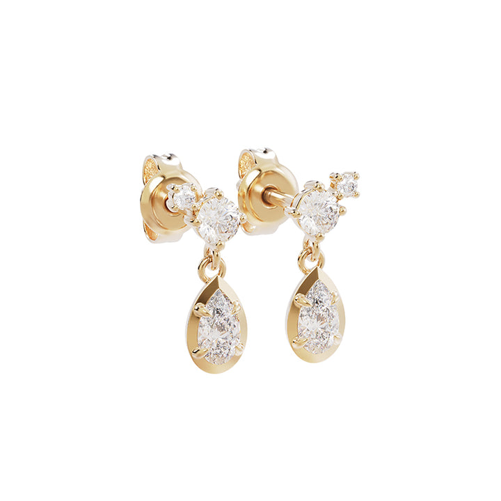 QUIET RADIANCE DROP STUD EARRINGS
