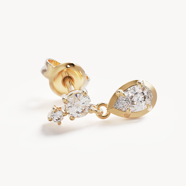 QUIET RADIANCE DROP STUD EARRINGS