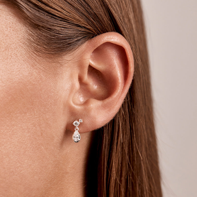 QUIET RADIANCE DROP STUD EARRINGS