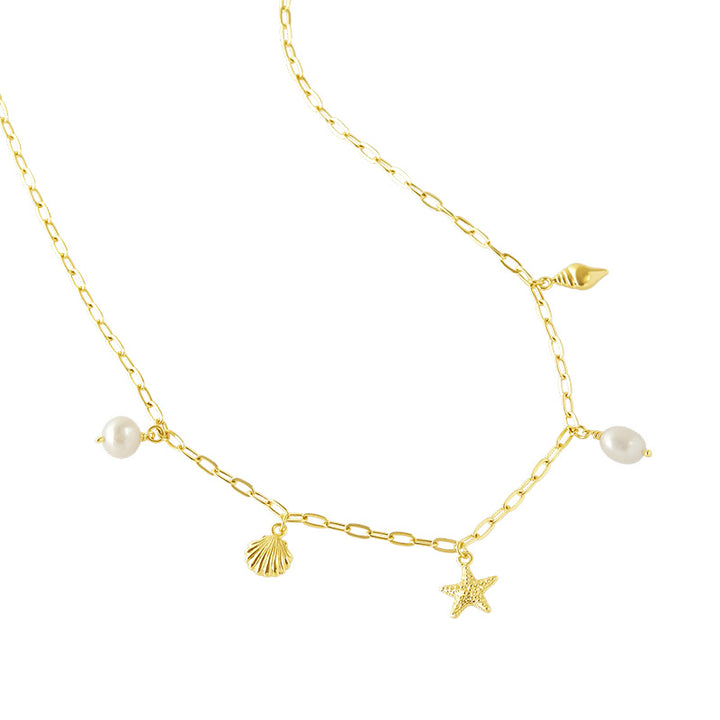 OCEANIC CHARM PEARL NECKLACE