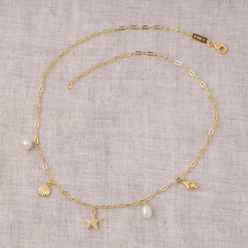OCEANIC CHARM PEARL NECKLACE