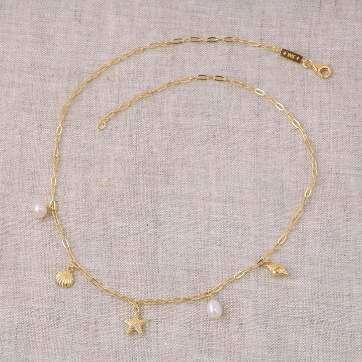 OCEANIC CHARM PEARL NECKLACE