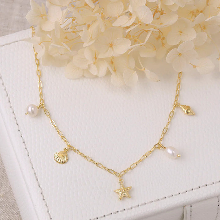 OCEANIC CHARM PEARL NECKLACE