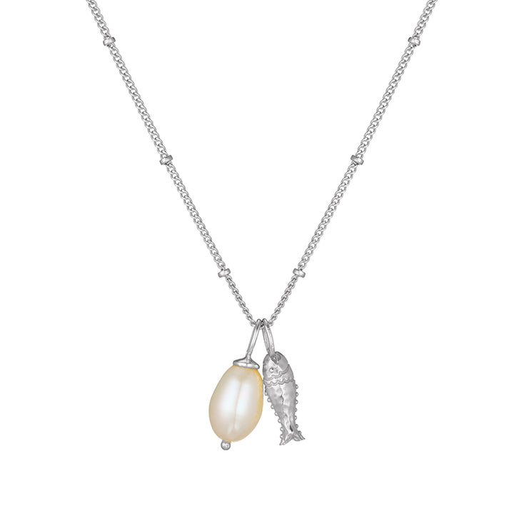 OF THE SEA FISH AND PEARL CHARM NECKLACE