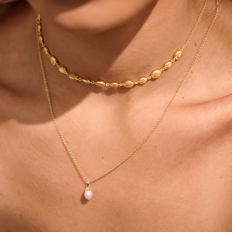 OCEAN DREAMER PERAL CHARM NECKLACE