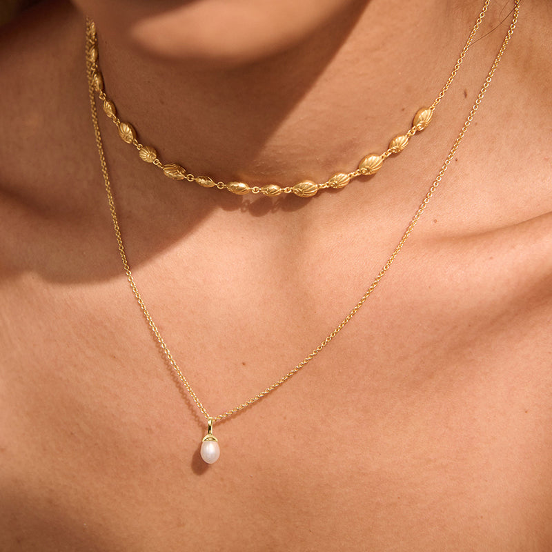 OCEAN DREAMER PERAL CHARM NECKLACE