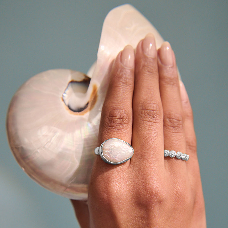 OF THE SEA BAROQUE PEARL RING
