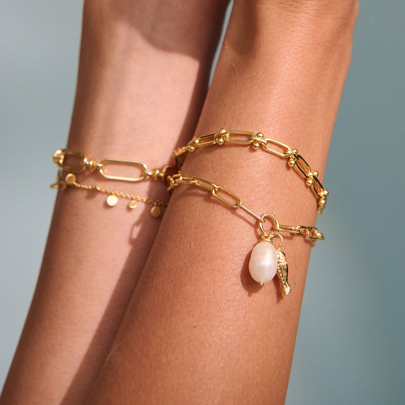 OF THE SEA FISH AND PEARL BRACELET