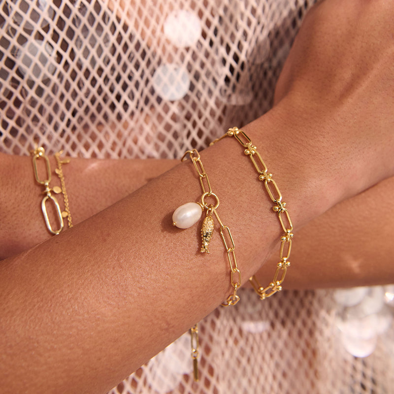 OF THE SEA FISH AND PEARL BRACELET