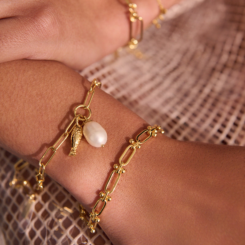 OF THE SEA FISH AND PEARL BRACELET