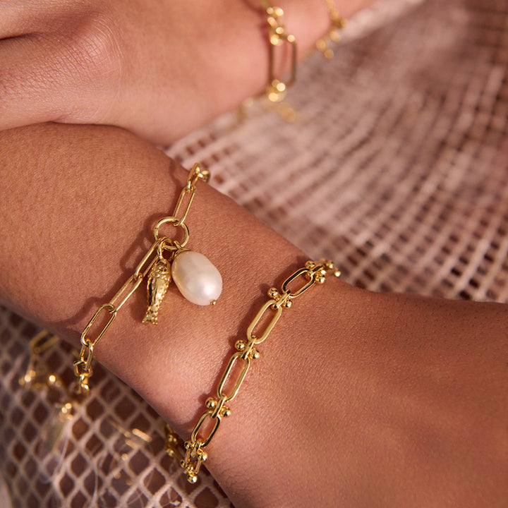 OF THE SEA FISH AND PEARL BRACELET