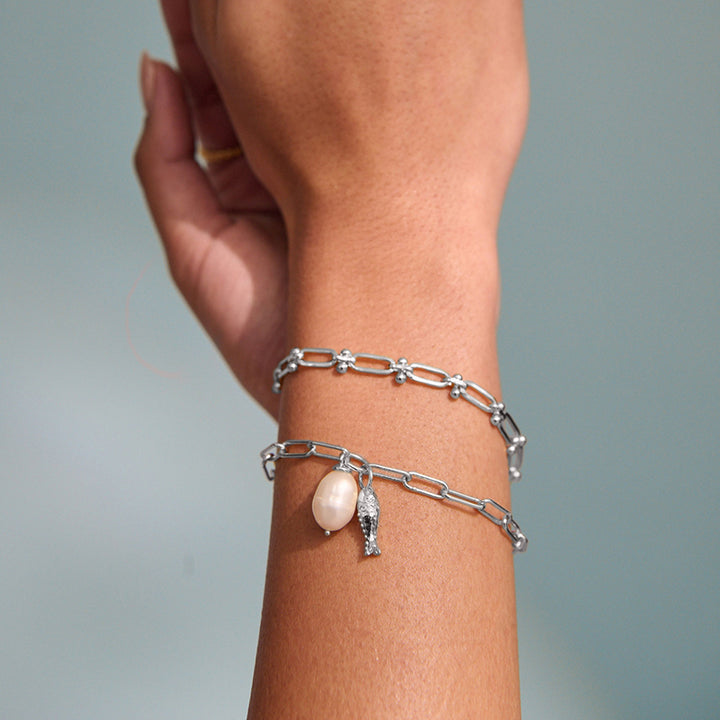 OF THE SEA FISH AND PEARL BRACELET