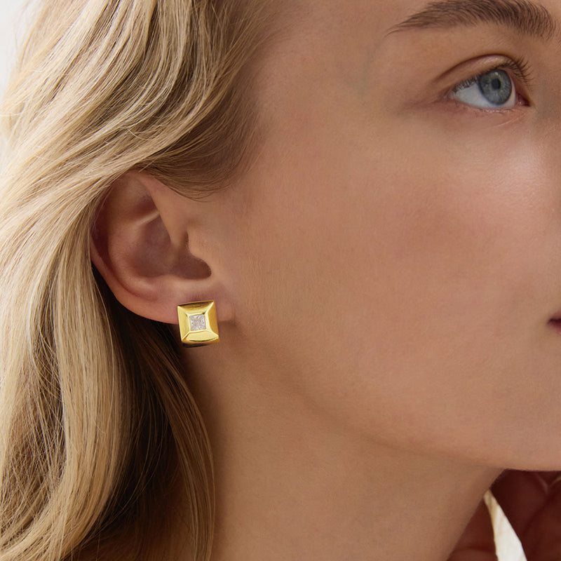 HALO CUBIC ZIRCONIA EARRING