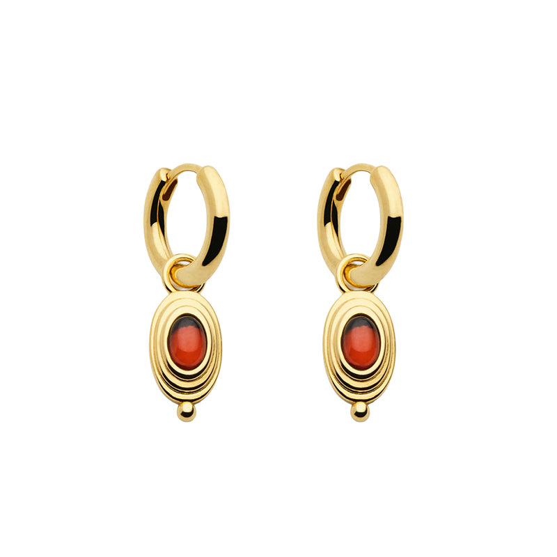 HORIZON GARNET EARRING