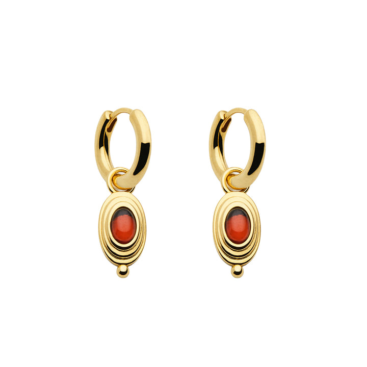 HORIZON GARNET EARRING