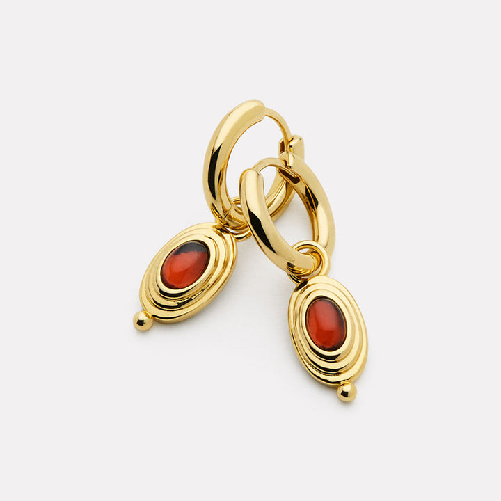 HORIZON GARNET EARRING
