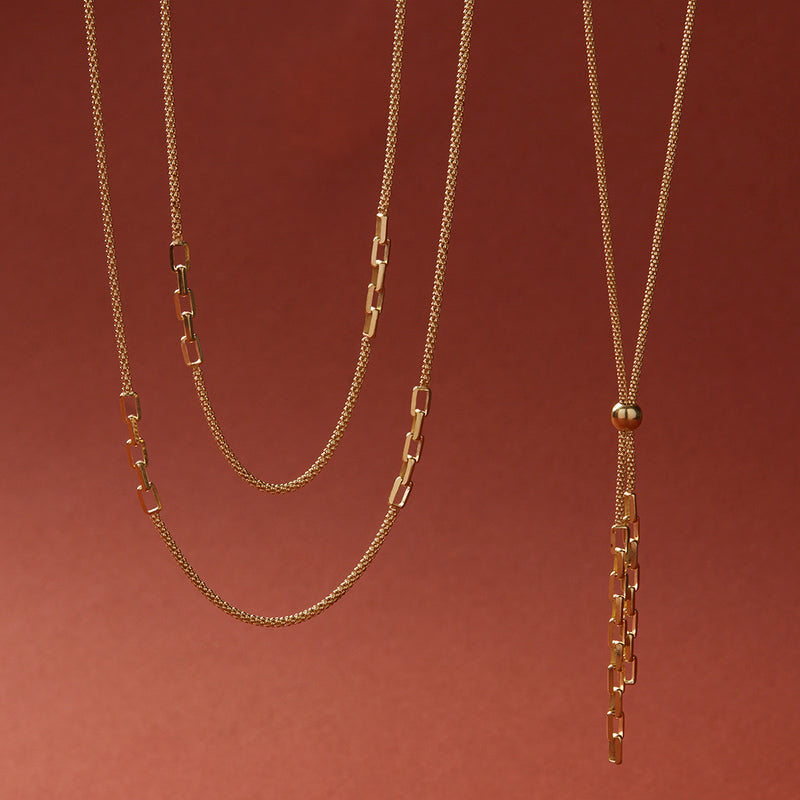 STARDUST CHAIN AND LINK NECKLACE