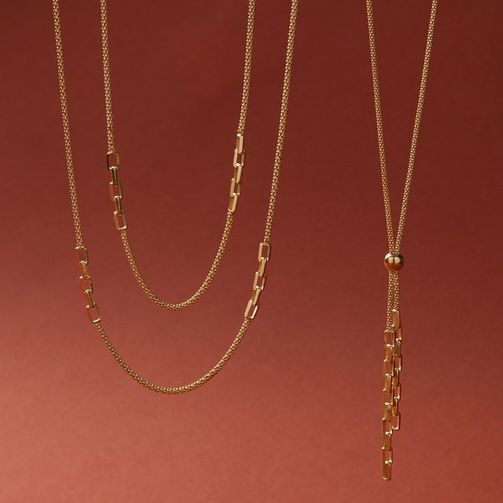STARDUST CHAIN AND LINK NECKLACE