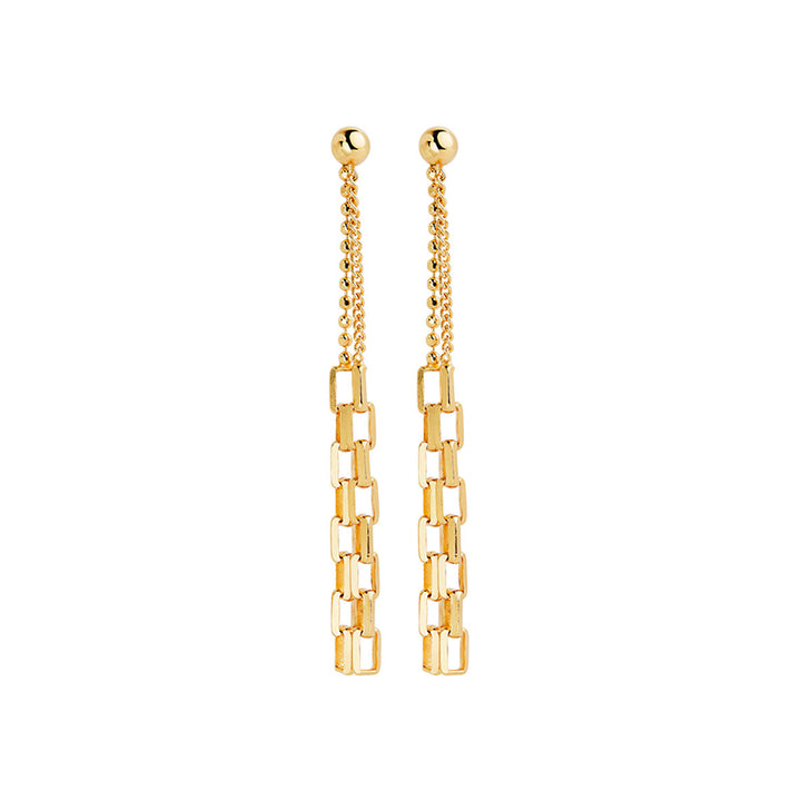 STARDUST DOUBLE CHAIN LINK EARRINGS