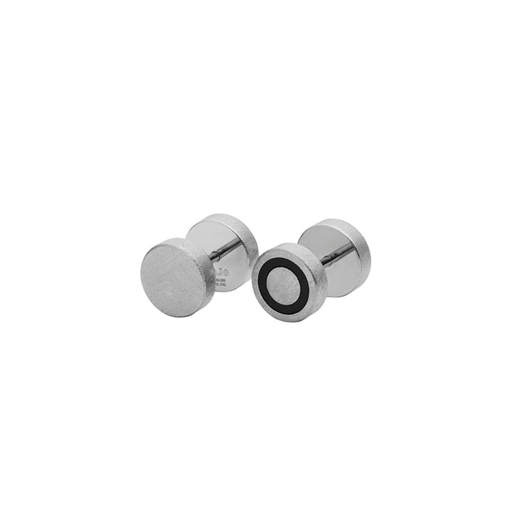 EMBER 8MM MENS & IP BLACK REVERSIBLE EARRING