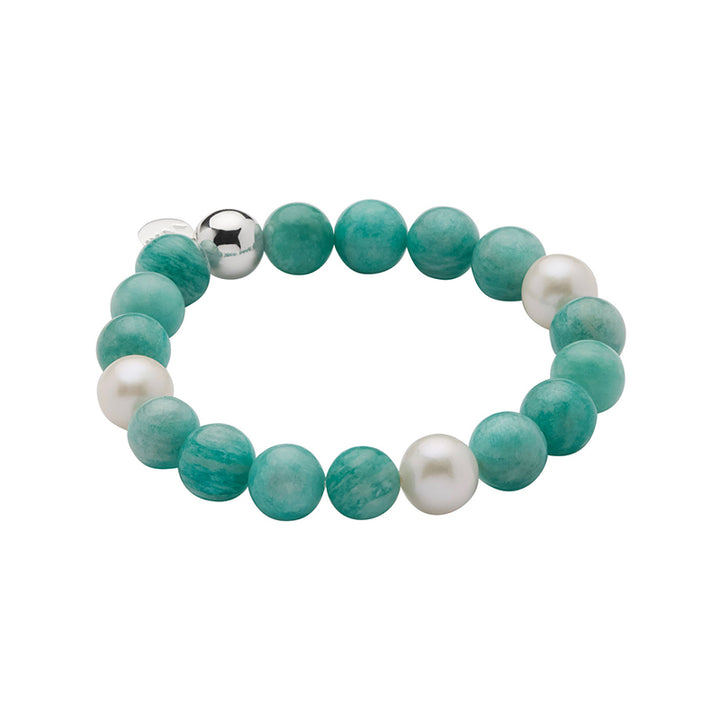 SUNSET AMAZONITE & PEARL STRETCH BRACELET