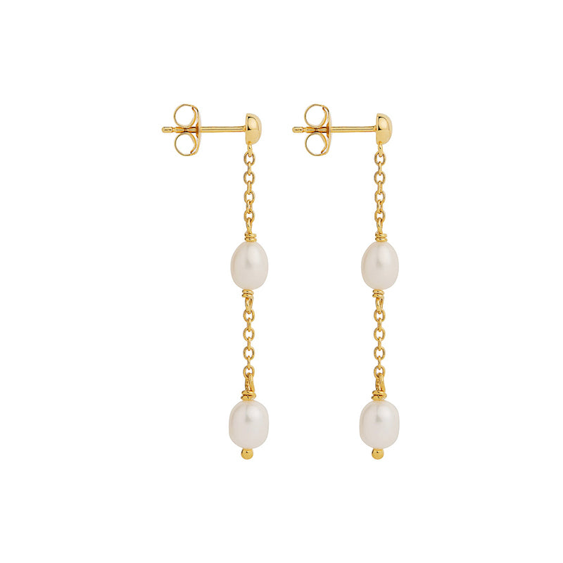 TIDAL WHISPER DOUBLE PEARL EARRING