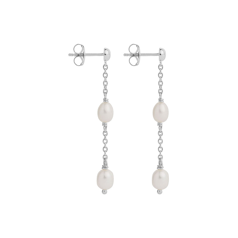 TIDAL WHISPER DOUBLE PEARL EARRING