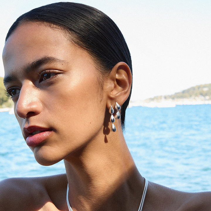 LIORA TRIPLE DROP STUD EARRING