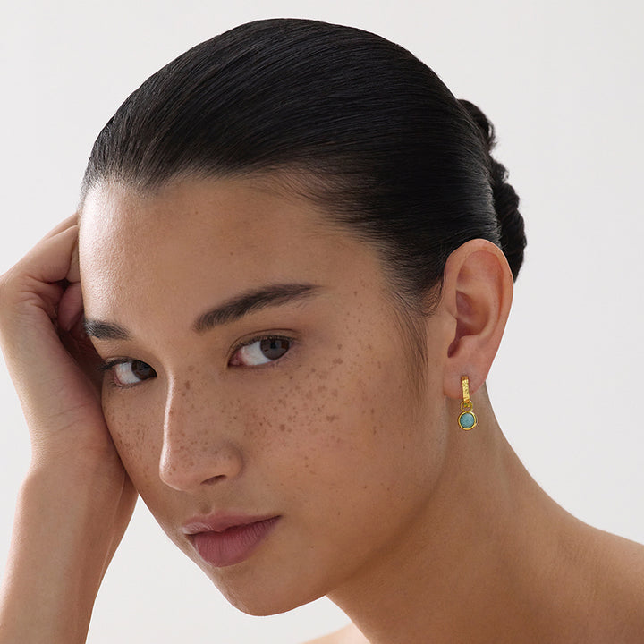 SOLACE AMAZONITE HUGGIE EARRING