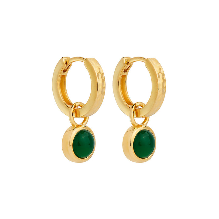 SOLACE GREEN ONYX HUGGIE EARRING